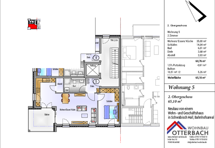 2-Zimmer-Wohnung (2.OG) mit Balkon 2-Zimmer-Wohnung (2.OG) mit Balkon