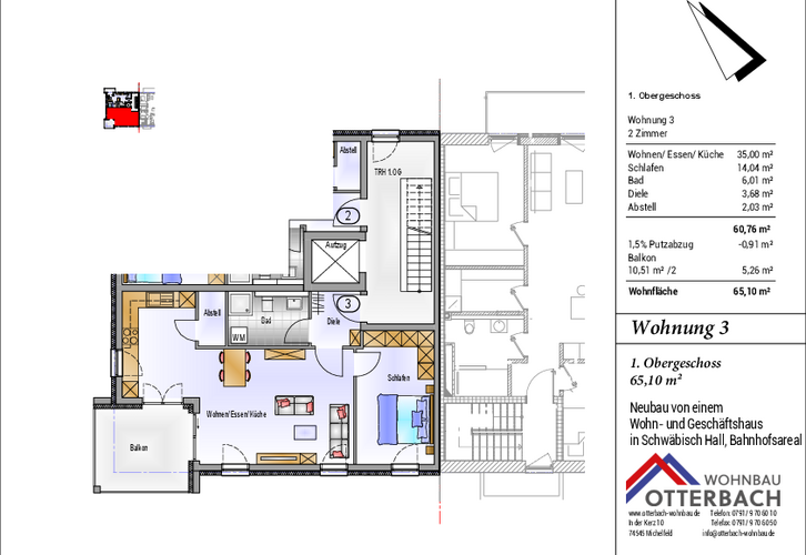 2-Zimmer-Wohnung (1.OG) mit Balkon 2-Zimmer-Wohnung (1.OG) mit Balkon