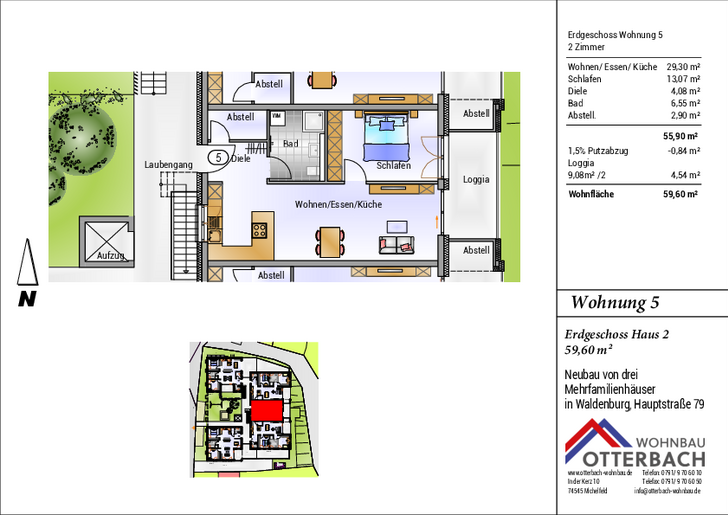 Bild 2: 2-Zi-Wohnung (EG) mit Loggia