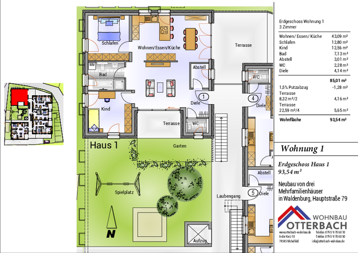 Bild 2: 3-Zi-Wohnung (EG) mit Gartenanteil