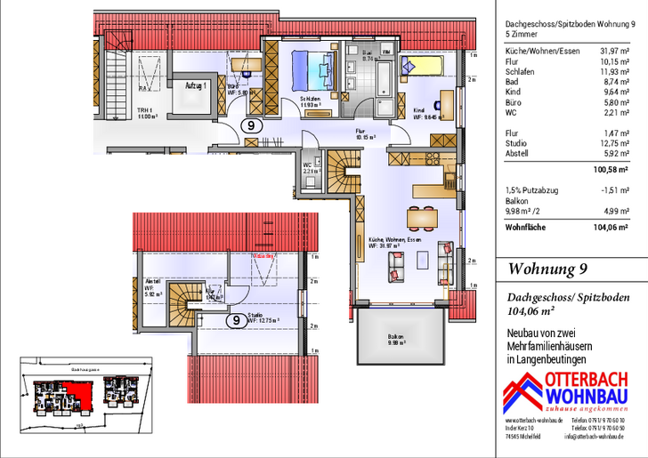 Bild 2: 4-Zi-Wohnung (DG) mit Balkon